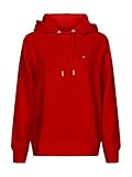 Tommy Hilfiger Damen Regular Hoodie Kapuzenpullover, Primärrot, 32