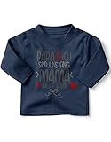 miKalino Baby/Kinder Longsleeve mit Spruch für Jungen Mädchen Unisex Langarm Papa & ich sind Uns einig Mama ist die Beste | handbedruckt in Deutschland, Farbe:Navy, Grösse:80-86