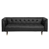 Beliani Komfortables Sofa aus Leder schwarz Couch 3er Sitzer Bysk