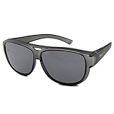 ActiveSol Design ÜBERZIEH-SONNENBRILLE | Flieger Brille | Sonnen-Überbrille UV400 Schutz | polarisiert | 24 Gramm (Grey)