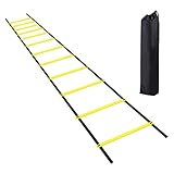 JJvKa Koordinationsleiter, 9m Trainingsleiter Geschwindigkeit Schnelligkeitsleiter Agility/Speed Ladder mit Tasche, Breite von 42 cm, Trainieren Kraft, Ausdauer,Technik zuhause oder im Club