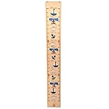 Messleiste Kinder Name Meßleiste Maßstab Messlatte Meßlatte Holz Schriftzug Buchstaben Personalisiert Gravur Handarbeit Geschenk Kinderzimmer (Bis 200cm, 2 Kinder (2 Skalen), Leuchtturm)