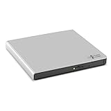 Hitachi-LG GP57 Externer Portabler Super-Multi DVD-Brenner, Ultra Slim, USB 2.0, DVD+/-RW, CD-RW, DVD-ROM/RAM kompatibel, TV-Anschluss, Windows 10 & Mac OS kompatibel, Silb
