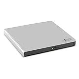 Hitachi-LG GP57 Externer Portabler Super-Multi DVD-Brenner, Ultra Slim, USB 2.0, DVD+/-RW, CD-RW, DVD-ROM/RAM kompatibel, TV-Anschluss, Windows 10 & Mac OS kompatibel, Silb