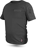 normani Tactical BDU Kampfshirt T-Shirt mit Klettpatches, Armtaschen & versteckten Seitentaschen Farbe Schwarz Größe 8/XL