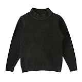 CHIACJYRSEDK FrüHling Sweatshirt Jungen Langarm-Shirt Kinder Im Freien Rollkragenpullover Feste Farbe Stricken Top 1-12 J