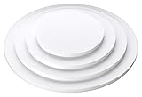 Cake Board 4er Set 10mm 15/20/25/30cm m. 12 Tortenstützen f. mehrstöckige Torten. Leicht und stab