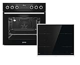 Gorenje Einbauherd-Set Black Set III Induktion/ 71 l/ GentleClose/ Versenkbare Knebel/ Dynamisches Kühlgebläse/ AquaClean/ Induktions-Kochfeld mit PowerBoost/ Ankochautomatik/ Kindersicherung