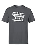 Wandern & Klettern Keine Panik ich Kenn da ne Abkürzung Herren T-Shirt mit Spruch zum Wandern und Klettern Funshirt, Farbe: Dunkelgrau, Größe: Larg
