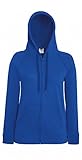 Fruit of the Loom Damen Lightweight Hooded Sweat Jacket Lady-Fit Kapuzenpullover, Blau (Royal 300), M