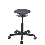 BALIMO ROLL, Gestell schwarz, Bürohocker, Sitzhocker, ergonomischer Rücken-Trainer (Dunkelgrau Softpolster)