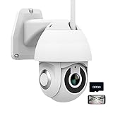 Überwachungskamera, kabellos, für den Außenbereich, WLAN, IP-Heim-Sicherheitskamera, 1080P, schwenkbar, 360° Blick, Nachtsicht, wasserdicht, Smart Motion Tracking, Cloud-Speicher, max. 128 GB SD