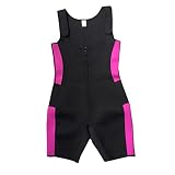 joyMerit Womens Shapewear Sport Sweat Neopren Anzug Sauna Anzug Taille Trainer Bodysuit mit Verstellbaren Schultergurt für - Rose Red L