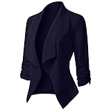 LOPILY Blazer Damen Kurze Cardigan mit Schößchen Rüschen Saum Jacke Damen Herbst Dünne Bolero Arbeitsbekleidung Eleganter Blazer Business Casual Poncho Figurbetonte Jäck