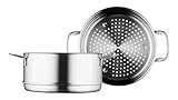 Fontignac Edelstahl Topf Dämpfeinsatz (Ø 24cm) Dampfgarer Gemüsedämpfer Dämpfkorb Dünst Einsatz Dämpfaufsatz Nudel Sieb + Fiducia Thermometer G