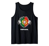 Portugiesische Flagge Herz Seele Portugal Fußball Fan Trikot Tank Top