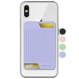 Delidigi Schlanke Kartenhalter Handy Kartenhalter Stick-On Telefon Karten Geldbörse mit Starkem Kleber für die Rückseite des Telefons(Violett)