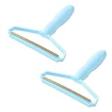 2 Stück Fusselentferner Tragbarer Fusselrasierer Wiederverwendbarer Portable Lint Remover Fuzz Shaver, Kaschmirkamm für Weitere Stoffe Hair Remove, Teppich und Tierhaare zu entfernen (Blau 2 Stück)