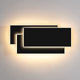 LED Wandleuchten Innen 12W Wandlampen Warmweiß 3000K Wandleuchte Modern für Wohnzimmer Schlafzimmer Treppenhaus Flur Schwarz Wandlamp