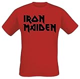 Iron Maiden Classic Logo Männer T-Shirt rot XXL 100% Baumwolle Band-Merch, B