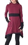 PUREWONDER Damen Kleid aus Baumwolle mit Zipfelkapuze dr37 Rot XXL