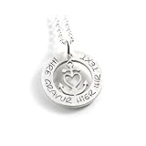 aa-design Glaube Liebe Hoffnung Herzanker Anker Herz Anhänger und Kette aus 925 Silber mit individueller Gravur Herz Liebe Love Symbol | Form: rund | Namenskette Datum Initiale | PS424KE2