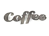 Parisloft 3D-Kaffee-Ausschnitt Schriftzug aus Metall, Wanddekoration, Vintage-Bauhaus-Dekoration, Küche, Café, Bar, Büro, 85,1 x 3 x 24,9