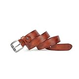 GWYUQG Mode Männer Gürtel Top Natürliche Echtes Leder Stabile Schnalle Männer Vintage Gürtel Geeignet für Jeans Casual Hose (Color : A, Size : 125cm)