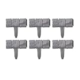 XIANGE100-SHOP 6 stücke Gartenzaun Randsteinzaun Kunststoff gepflasterter Stein Effekt Anlage Blume Grenzdekorationen Gras Blumenbeete Pflanzengrenzen Zaun S
