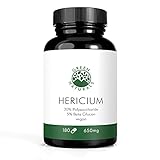 Hericium Extrakt (180 Kapseln á 650mg) - 30% Polysaccharide + 5% Beta Glucan - deutsche Herstellung - 100% Vegan & Ohne Zusätze - Vorrat für 3 M