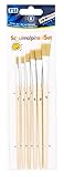 TSI 49108 Schulmalpinsel-Set 6-teilig, Borstenpinsel 2,4,6,8,10,12, Schaft naturb