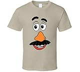 Mr Potato Head Face Halloween-Kostüm T-Shirt für Paare, Hellbraun Gr. L, Schw
