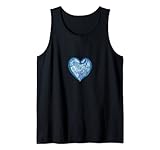 Blue Heart Kunstwerk abstraktes Herz Gemälde Valentinstag Tank Top