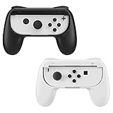 MoKo Kompatibel mit Switch/Switch OLED Modell (2021) Joy Con Griff Halterung Gaming Controller -[2 Stück] Komfort Gamepad Controller Grips Kompatibel mit Switch Joy-Con, Schwarz/Weiß
