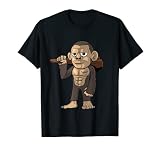 monkä Neandertaler Affe mit Keule T-S