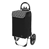 Einkaufstrolley XXL Kiley mit großen Rädern in schwarz mit 78L - großer Transportwagen Einkaufshilfe Trolley 50kg belastb
