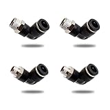 SRJQXH 4 Stücke Pneumatikverbinder, Zwei Verschiedene Modelle von (8MM × 1/4' und 8MM × 1/8') Pneumatische Schnellkupplung, Schwarz Air Fittings Adapter, Geeignet für Heimwerkerwerkzeug
