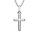 Amoonic Kommunion Kreuz Kette Jungen Mädchen Kreuzkette Kinder Silber christlicher Schmuck Patenkind Geschenke zur Erstkommunion Geschenk Kreuz-Anhänger Taufgeschenke Taufschmuck