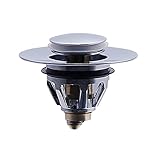 1pc Badewanne Rebound Flusenfilter Push-Typ Rebound Edelstahl Spülbeckenstopper Leicht für Küche, Spüle, B