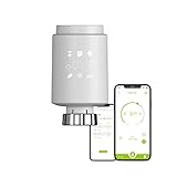 Qiumi Zigbee Thermostat Heizkörperventil, Smart Programmierbarer Thermostat, Temperaturheizung, eTRV, Alexa, Googlehome Sprachsteuerung, Steckertyp ist M30 x 1,5