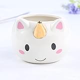 meowko Neue Einhorn Tasse 300ml Regenbogen Pferd Einhorn Tassen Tasse Niedlichkeit 3D Einhorn Keramik Kaffeetasse Gold/Kupfer Stereo Niedliche Einhorn T