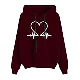 MEIPIQI Pullover Sweatshirts for Women Cute Winter Elegantes Herbst Sweatshirt mit Kapuze Hoodie für Damen mit Motiv Vintage Damen Langarm Sweatshirt Print Lässige B