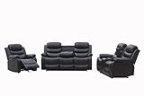 Sofa Set mit Relaxfunktion Polstermöbel mit Tischfunktion Liegefunktion Fernsehcouch TV-Sofa Relaxsessel 180° verstellbar HSS08-BRN