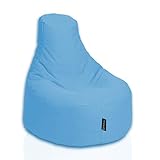 BuBiBag Sitzsack Gamer Playstation Sessel Lounge Kissen original Sitzkissen für In & Outdoor geeignet fertig befüllt mit EPS Styroporfüllung in 31 Farben erhältlich (80cm Durchmesser,Hellblau)