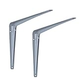 Stahlblech-Konsole Regalträger Silber Regalkonsole Metall für Wandregale | Stahl beschichtet | Wand-Winkel für Wandboard, Bücherregale,Holztablare 2 Stück(Size:30x25cm/11.81x9.84in)