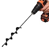 LONGRUN Garten Erdbohrer lang, Erdbohrer für Akkuschrauber, Garten Schnecken Spiralbohrer, 6.7 x 58cm Erdbohrer für Bohrmaschine, Erdbohrer Hand, Blumenzwiebel B