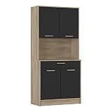Küchenschrank 344 Kronbergeiche-schwarz Schrank Küchenregal Küchenmöbel Singleküche H
