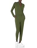 Daily Ritual Supersoft Long-Sleeve Wrap Jumpsuit Overall, Olivgrün, S