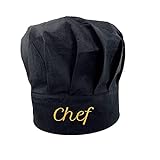 Pet-Jos Chef Kochmütze Unisex Kochmütze aus Baumwolle Küche Hotel Restaurant Gastro-Hüte Einstellbar für Männer, Frauen, Kochen, Schw
