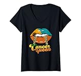 Damen Hippie Sternzeichen Krebs Königin T-Shirt mit V